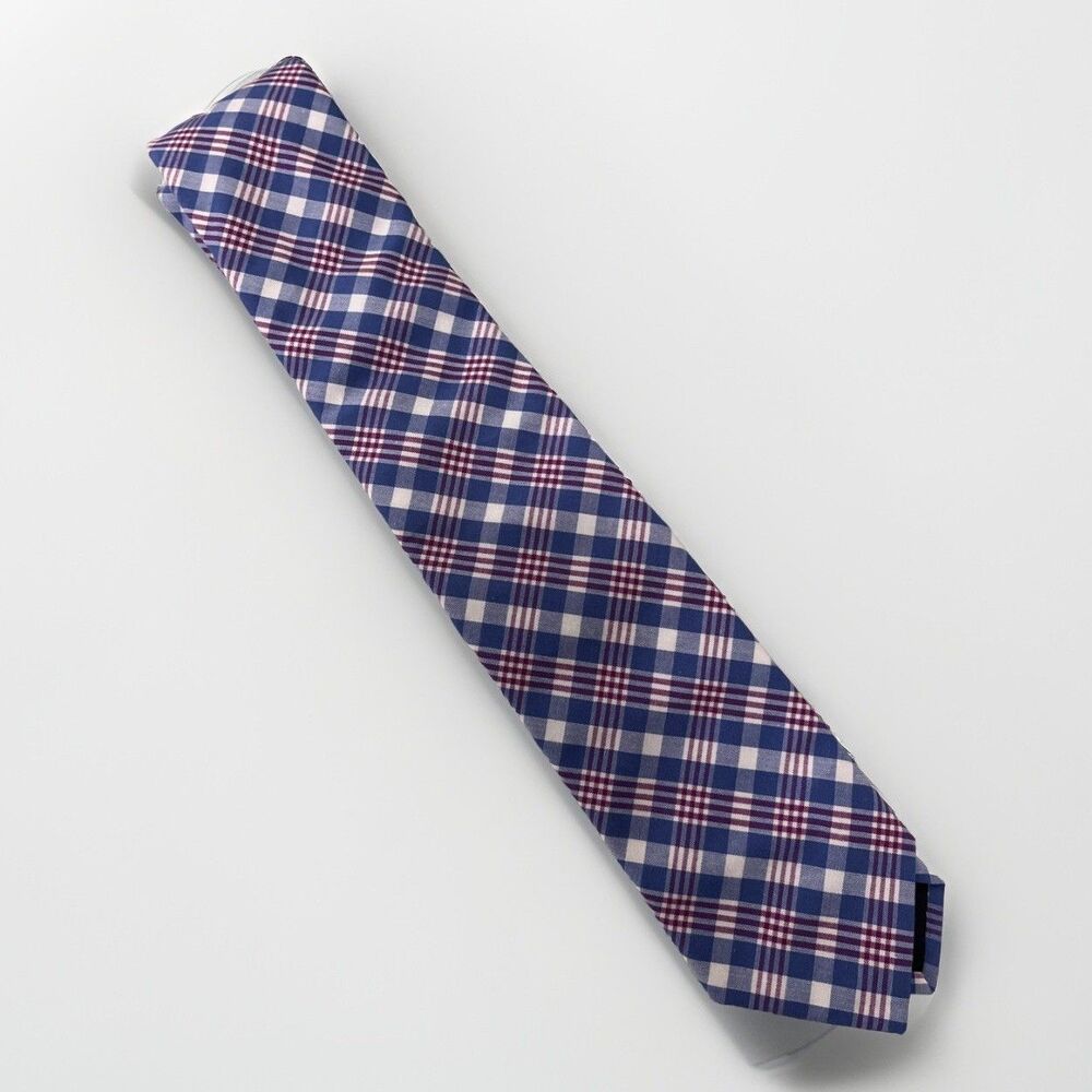 J Crew Cotton Necktie Classic 58" X 2.5” Blue And Red Tie - Picture 4 of 5